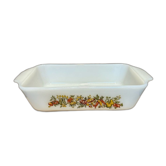 Vintage Anchor Hocking Harvest Vegetables 1 Quart Loaf Pan Dish - Picture 1 of 11